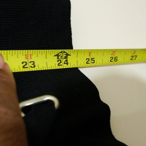 Ness| Black Long Sleeve Shirt With Buckle Laced Pattern Rayon Nylon Blend - Picture 8 of 9